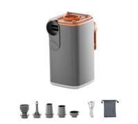 Fiocias Mini-gonfleur électrique, Pompe à Vide, Compresseur d'air pour Camping, Chargement USB Type C, avec Embouts, Haute Pression, Compatible avec, Gris avec Sac
