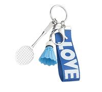 Fiocias Mini Porte-clés Badminton Racket Porte-clés Ball Alliage Créatif Métal Gadget Sport Nylon Bidule Résistant Facile à Transporter Convenant Aux Enfants