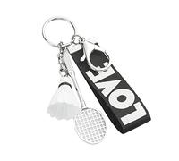 Fiocias Mini Porte-clés Badminton Racket Porte-clés Ball Alliage Créatif Métal Gadget Sport Nylon Bidule Résistant Facile à Transporter Convenant Aux Enfants