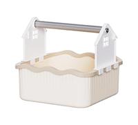 Fiocias Parrot Table Parrot Play Stand Support Perchoir Plateau Toilettes Formation Portable Matériau Alliage Aluminium PP Convient Aux Perroquets Petits, Brun Chaud