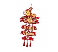 Fiocias Pendentif Nouvel An Chinois, Ornement à Suspendre, Caractères Fu, Cheval, Décoration Non-Tissée pour Le Printemps, Bureau, Idéal Comme Cadeau, Zodiaque