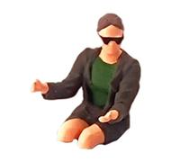 Fiocias Personnage Miniature Modèle Diorama Figurine Résine pour Kit Voiture Maquette Décoration Adaptée Aux Collectionneurs Modélisme Ferroviaire Création Ar, Lunettes Femme Vert