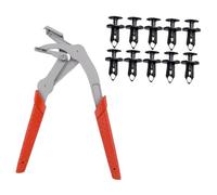 Fiocias Pince à Voiture Outil Retrait Panneaux Intérieurs Outil Extraction Fixations Ressort Contrôle Sécurisé Poignée Antidérapante Adaptée à La Rest, 10 Rivets