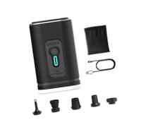 Fiocias Pompe à Air Électrique Portable Mini pour Matelas Gonflables Boîte Complète avec Buse de Gonflage et Dégonflage Rapide Lampe Fonctionnelle Intégrée, Noir