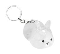 Fiocias Porte-clés en Forme de Flacon de Rangement pour Poils d'animaux, Transparent et Souvenir pour Les Amoureux des Animaux, Boîte de Rangement Portabl, Lapin Mignon