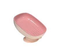 Fiocias Porte-savon Auto-drainant pour Savon Solide Boîte de Rangement sur Pied Support à Ventouse Large Plateau En Pp Facile à Installer Adapté pour Salle de, Rose