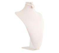 Fiocias Présentoir Collier Élégant et Polyvalent Support Organisateur Bijoux Mannequin Buste en Tissu Beige Modèle Exposition pour Valoriser Vos Accessoires A, L