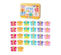 Fiocias Puzzle de Correspondance Jeu pour Cognitif Jouet Éducatif Papier Fer Approprié pour L'Éducation Précoce Apprentissage à Domicile, Alphabet