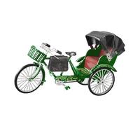 Fiocias Rickshaw Modèle Collection Métal Solide Tricycle Miniature Simulation Vintage Objet Décoratif Ornements Artisanaux Reproduction Réaliste Pli, Tricycle Vert