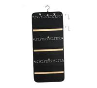 Fiocias Roulette de Rangement Suspendue pour Bijoux avec Crochets Métalliques, Porte-bijoux Double Face pour Boucles D'oreilles et Colliers, Plateau Pliab, Noir