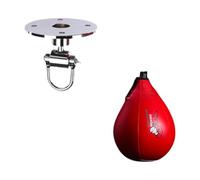Fiocias Sac de de Boxe Ballon Punch Sacs PU Métal Résistant Facile à Installer Fonction Travail Rapide Convient Formation Maison Entraîneme, Rouge