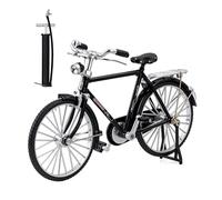 Fiocias Statue de Vélo Réplique Miniature Maquette Vélo de Course Artisanat Rétro Alliage et Plastique pour Collection Décoration Maison Salon Bureau, Noir avec pompe