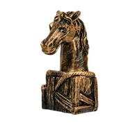 Fiocias Statue Tête de Cheval Ornement Résine Cheval Sculpture Art Cabinet Décoration Élégante Adaptée pour Bureau Étagère Cadeau d'Anniversaire, or Noir