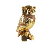 Fiocias Statuette de Hibou Doré En Résine, Petite Figurine de Collection Rétro Mignonne.