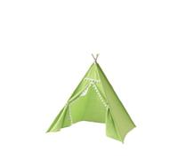 Fiocias Tente Enfant Intérieur Maison Jeu Tipi Cabane Bois Coton Lin Transportable pour Décoration Chambre Lecture Relaxation Jeux Parent Enfant, Vert