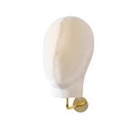 Fiocias Tête de Mannequin Servant de Porte-chapeaux et de Présentoir Moderne, Support à Chapeaux et à Perruques Peu Encombrant pour Fixation Murale et Usage I, Velours Beige