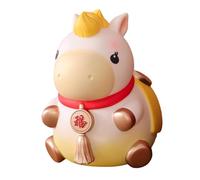 Fiocias Tirelire Cheval Statue Épargne Animal Sculpture Figurine Vinyle Décor Table Bureau Rangement Monnaie Convient pour Chambre Enfants Cadeau, Jaune Grand