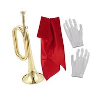 Fiocias Trompette En Laiton avec Tissu Rouge, de 12,6 Pouces pour Spectacles et Débutants