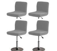 Fioexly Housses de Tabouret de Bar avec Housses en Velours au Dos | Extensible, hauteur de comptoir(Dark Gray,Set of 4)