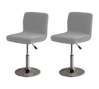 Fioexly Housses de Tabouret de Bar avec Housses en Velours au Dos | Extensible, hauteur de comptoir(Gray,Set of 4)