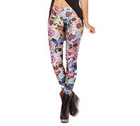 Fioeyr Legging extensible pour femme - Legging élastique - Collants d'entraînement - Gym - Yoga, Day of the Dead, taille unique