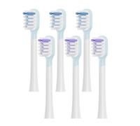 Fiohiros Têtes de brosse à dents compatibles avec Laifen, lot de 6 têtes de rechange pour brosse à dents pour adultes, compatibles avec la brosse à dents électrique (3 Bleus 3 Violets, Poils doux)