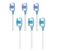 Fiohiros Têtes de brosse à dents électrique compatibles avec Laifen, lot de 6 têtes de rechange pour brosse à dents pour compatibles avec la brosse à dents électrique (3 verts 3 violets, Poils doux)