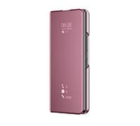 Fiokxie Coque pour iPhone 14 Étui Housse Translucide Plating Standing Clear View Cover avec Support Fonction Flip Miroir Case 360 degrés Protection Antichoc Housse,Or Rose