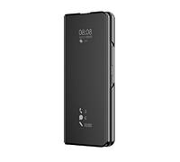 Fiokxie Coque pour Samsung Galaxy A24 Étui Housse Translucide Plating Standing Clear View Cover avec Support Fonction Flip Miroir Case 360 degrés Protection Antichoc Housse,Noir