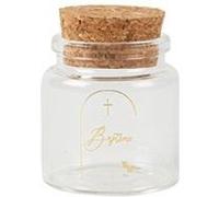 fiole baptême religion bouchon liège 4.5x5.5cm or - artifetes 93729 Transparent G