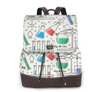 Fiole chimique et tube à essai,Sac à dos imperméable pour femme, sac à dos de voyage léger en cuir PU tendance