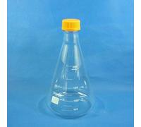Fiole Erlenmeyer à filetage avec bouchon à vis GL45, graduée, conique, en verre borosilicaté de laboratoire, 250 ml à 5000 ml(2000ml)