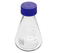 Fiole Erlenmeyer en Verre Borosilicate 500ml, Bouchon G45 Bleu | Chimie et Mélanges, Volume Précis, Résistance à Chaleur, Usage en Labo, Étudiants et Chimistes
