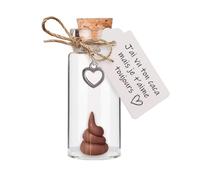 Fiole humoristique "J'ai vu ton caca mais je t'aime toujours"