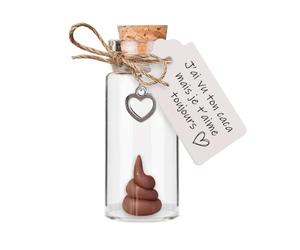 Fiole humoristique "J'ai vu ton caca mais je t'aime toujours"
