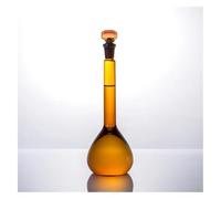 Fiole jaugée de 50 ml, verre ambré brun de avec un trait de graduation et un bouchon en verre, équipement de laboratoire