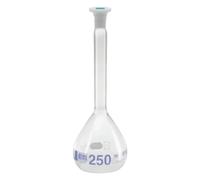 Fiole jaugée Hirschmann® DURAN, classe A, USP, gradation bleue, 250:0,12 ml NS 14/23, H 220 mm