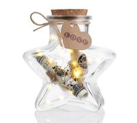 Fiole Potion Magique pour Cadeau d'anniversaire, Verre en Forme d'étoile avec Bouchon Liege, Fiole en Verre avec Corde&Lumineuse LED, Flacon Verres pour Décoration de Bricolage, Cadeaux de Mariage