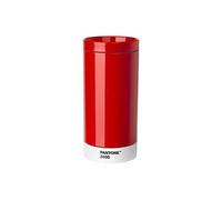 PANTONE 101102035 Mug Isotherme Double Paroi, Acier Inoxydable, Rouge, 7,5 x 7,5 x 16,4 cm