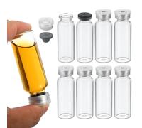 Fioles d'échantillon 5ml en verre borosilicate, Pack de 8 avec bouchon en caoutchouc butyle et capsules à sertir, pré-stérilisées(Brown,5ML)