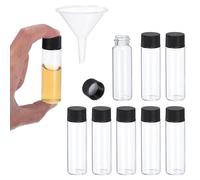 Fioles en Verre Borosilicate 20ml, Pack de 8 avec Bouchon à Vis et Entonnoir - Fioles Étanches pour Échantillons de Laboratoire et Usage Domestique(15ml)