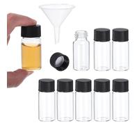 Fioles en Verre Borosilicate 20ml, Pack de 8 avec Bouchon à Vis et Entonnoir - Fioles Étanches pour Échantillons de Laboratoire et Usage Domestique(10ML)