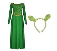 Fiona - Costume de princesse Fiona pour femme - Robe à manches longues avec bandeau - Pour Halloween, cosplay, fête - Taille M