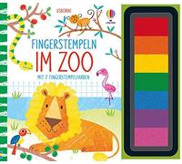 Fiona Watt Cand Fingerstempeln: Im Zoo: mit 7 Stempelfarben - kreative B (Relié)