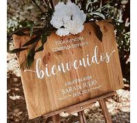 FIONEL Autocollants de miroir de bienvenue de mariage personnalisés, plaque de guide de bienvenue de mariage, panneau d'entrée de mariage personnalisé, cadeaux de mariage pour couple mariage
