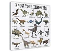FIOPAHJ Poster sur toile Types de dinosaures - Décoration murale pour salon, chambre à coucher - 30 x 30 cm