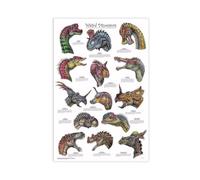 FIOPAHJ Poster sur toile Types de dinosaures - Décoration murale pour salon, chambre à coucher - 60 x 90 cm