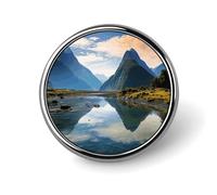 Fiordland National Park Badge rond pour homme et femme, durable et élégant, badges en métal léger pour chemises, vestes, chapeaux