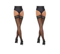 Fiore Celia/Obsession Bas Autofixants, 30 DEN Femme Noir lot de 2 T3