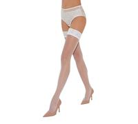 Fiore Paire de bas autofixants ultra fins 8 deniers - Blanc - S